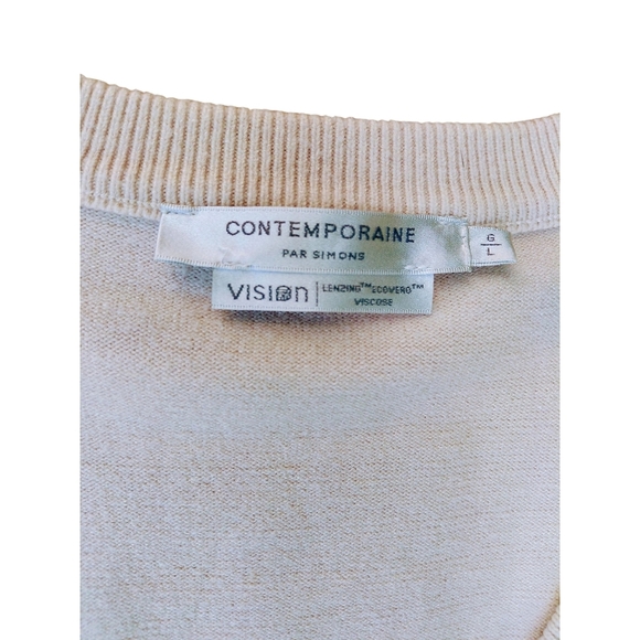 Men's V-Neck Sweater Vest - Cream - Picture 5 of 6